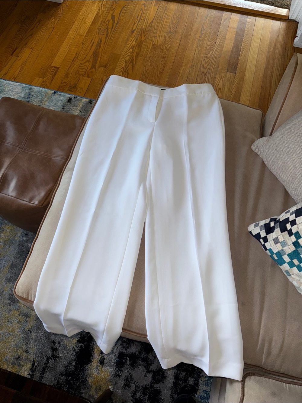 Talbots White Wide-Leg Jumpsuit Pants